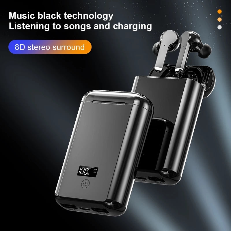 A19 TWS Wireless Bluetooth 5.0 Headset Earphone Dual USB Screen Display Charging Box 5000mAh Power Bank A19 TWS Wireless Bluetooth 5.0 Headset Earphone Dual USB Screen Display Charging Box 5000mAh Power Bank